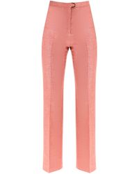Agnona - Silk*** Wool And Linen Trousers - Lyst