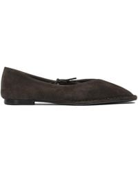 Alohas - Sway Suede Coffee Leather Ballet Flats - Lyst