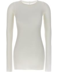 Rick Owens - Rib Ls T T Shirt Bianco - Lyst