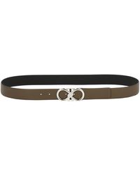 Ferragamo - Reversible And Adjustable Gancini Belt Cinture Marrone - Lyst