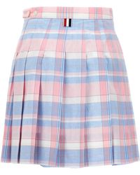 Thom Browne - Check Pleated Skirt Gonne Multicolor - Lyst