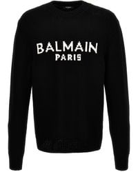 Balmain - Jacquard Logo Sweater Sweater, Cardigans - Lyst