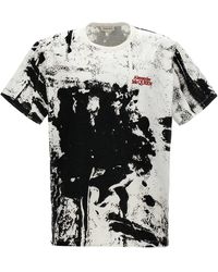 Alexander McQueen - All Over Print T Shirt Bianco/Nero - Lyst