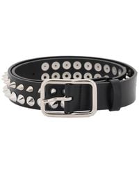 Alessandra Rich - Leather Belt With Spikes - Lyst