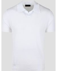 Roberto Collina - Ribbed Knit Polo Shirt - Lyst