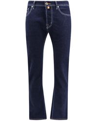 Jacob Cohen - Jeans slim in cotone con patch logo posteriore - Lyst