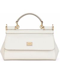 Dolce & Gabbana - Optical White Calf Leather Small Sicily Shoulder Bag - Lyst