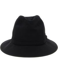 Yohji Yamamoto - Wool Gabardine Fedora Cappelli Nero-Uomo - Lyst