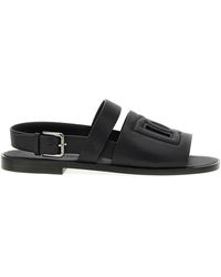 Dolce & Gabbana - Logo Leather Sandals - Lyst