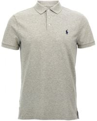 Polo Ralph Lauren - Logo Embroidery Shirt Polo Grigio-Uomo - Lyst