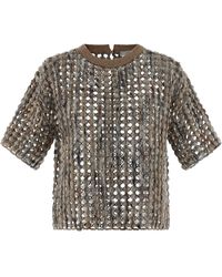 Brunello Cucinelli - 'Balloon Net Embroidery' Sweater - Lyst
