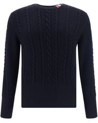 Thom Browne - Cable Stitch Relaxed Crew Neck Pullover - Lyst