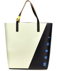 Marni - Logo Shopping Bag Tote Nero - Lyst