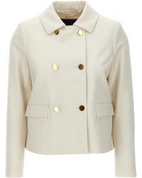 Kiton - Cropped Double-Breasted Jacket Blazer And Suits Bianco - Lyst