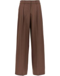 Theory - Low Rise Pleated Pants - Lyst