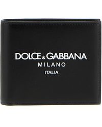 Dolce & Gabbana - Logo Print Wallet Portafogli Nero - Lyst
