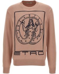Etro - Logo Embroidery Sweater Maglioni Rosa - Lyst