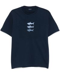 Paul & Shark - Sharks Print Cotton Jersey T-Shirt - Lyst