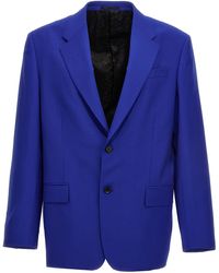 Versace - Single-Breasted Blazer Jacket Giacche Blu - Lyst