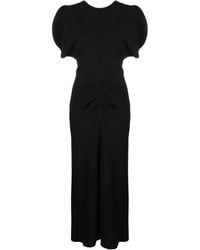 Victoria Beckham - Victoria Beckham Gathered Waist Midi Dress - Lyst