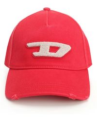 DIESEL - Baseball Cap Cappelli Rosso-Uomo - Lyst