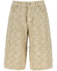 Haikure - Becky Fur Denim Bermuda And Short Beige - Lyst
