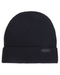 Brioni - Midnight Wool Knitted Beanie-Uomo - Lyst