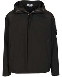 Stone Island - Parka Soft Shell-r E.dye® Jackets Black - Lyst
