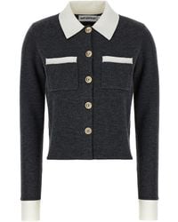Self-Portrait - Contrast Collar' Cardigan - Lyst