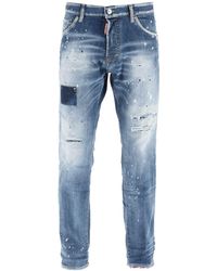 DSquared² JEANS COOL GUY CROPPED RED PEEKABOO WASH - Blu