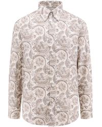 Brunello Cucinelli - Camicia in cotone con motivo paisley - Lyst