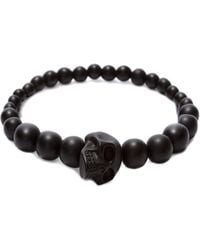 McQueen - Bracciale skull perle degradé - Lyst