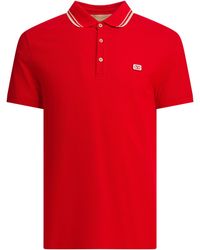 Valentino - Cotton Short-sleeved Polo Shirt Polo Shirts Red - Lyst