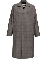 Jil Sander - Check Long Coat Coats, Trench Coats - Lyst