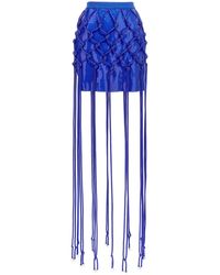 David Koma - Fish Net Layered Skirts Blue - Lyst