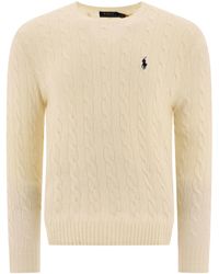 Polo Ralph Lauren - Textured Cable Knit Sweater With Round Neckline And Fitted Silhouette - Lyst