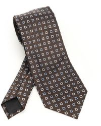 ZEGNA - Jacquard Silk Tie Ties And Bow Ties Marrone-Uomo - Lyst