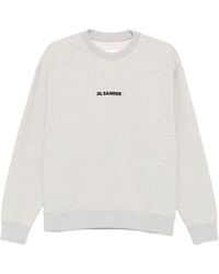Jil Sander - Logo Cotton Crewneck Sweatshirt - Lyst