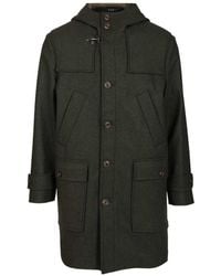 Fay - Wool And Cashmere Coat Jackets Green - Lyst