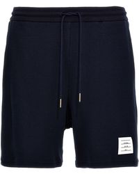 Thom Browne - Cotton Knit Bermuda Shorts Bermuda, Short Blu - Lyst