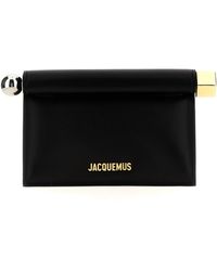 Jacquemus - La Petite Pochette Rond Carré Clutch Nero - Lyst