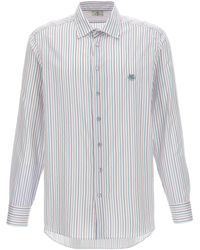 Etro - Logo Embroidery Striped Shirt Camicie Multicolor - Lyst