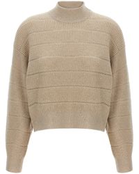 Brunello Cucinelli - 'Rustic Dazzling Net' Cropped Sweater - Lyst