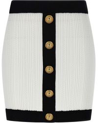 Balmain - Two-Tone Miniskirt - Lyst