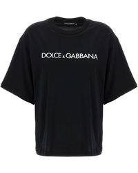 Dolce & Gabbana - T-shirt manica corta in cotone con Dolce&Gabbana lettering - Lyst