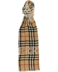 Burberry - Check Wool Scarf - Lyst