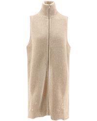 MM6 by Maison Martin Margiela - Sleeveless Long Wool Blend Cardigan With Distressed Effect - Lyst