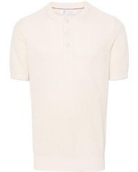 Brunello Cucinelli - Short-Sleeved Sweater With Buttoning - Lyst