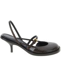 Dries Van Noten - Leather Slingback Decollete Marrone-Donna - Lyst