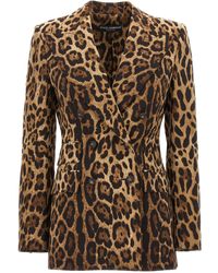 Dolce & Gabbana - Giacca Turlington in lana stampa leopardo - Lyst